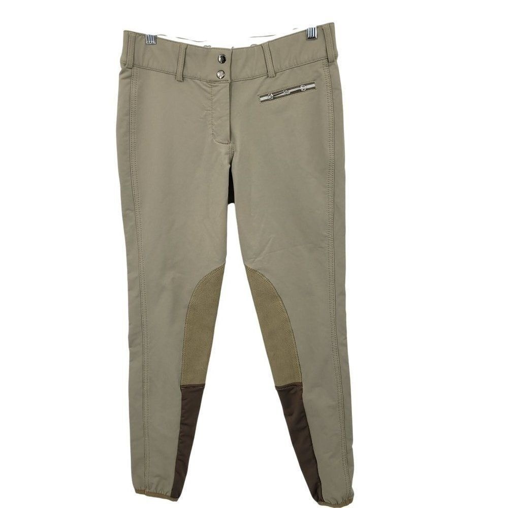 Goode Rider Womens Tan Breeches Knee Patch Equestrian Riding Pants Sz‎ 30R
